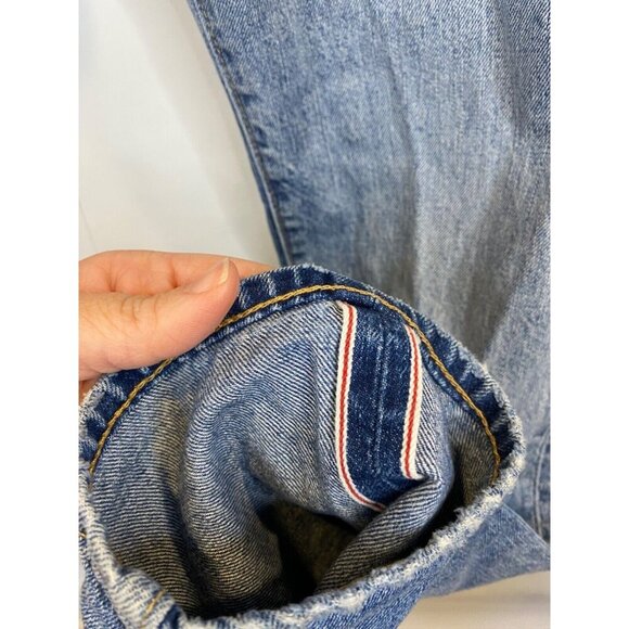 Todd Snyder Men's 28x32 Slim Fit Selvedge Jean Medium Wash Distressed GUC - Picture 4 of 8